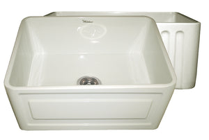 Alternate Image for Whitehaus 24" Fireclay Farmhouse Apron Sink, Biscuit, WHFLRPL2418