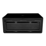 Whitehaus WHFLRPL2418-BLACK Farmhaus Fireclay Reversible Sink with a Raised Panel Front Apron on One Side and Fluted Front Apron on the Opposite Side