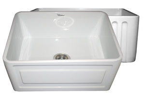 Alternate Image for Whitehaus 24" Fireclay Farmhouse Apron Sink, White, WHFLRPL2418
