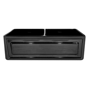Alternate Image for Whitehaus 33" Fireclay Farmhouse Apron Sink, Reversible, Black, WHFLRPL3318