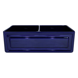 Alternate Image for Whitehaus 33" Fireclay Farmhouse Apron Sink, Reversible, Blue, WHFLRPL3318