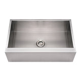 Whitehaus WHNCMAP3321 Noah's Collection Brushed Stainless Steel Commercial Single Bowl Front Apron Sink