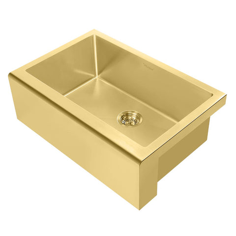 Whitehaus WHNPL3020-B Noah Plus 16 gauge Single Bowl Undermount Sink Set with a seamless customized front Apron 