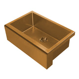 Whitehaus WHNPL3020-CO Noah Plus 16 gauge Single Bowl Undermount Sink Set with a seamless customized front Apron 