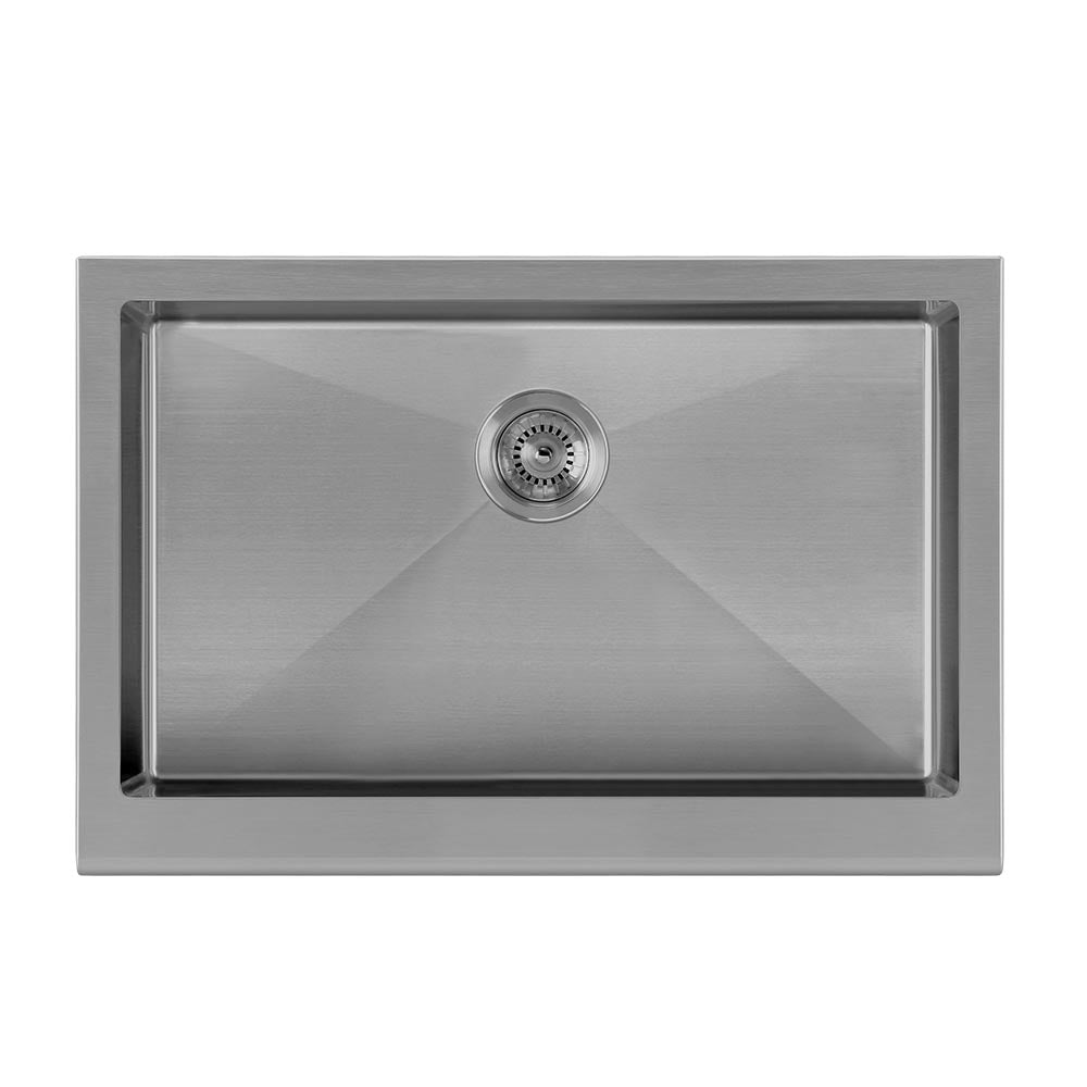 Whitehaus Noah Plus 30" Stainless Steel Farmhouse/Apron Front Kitchen Sink Kit, Gunmetal, WHNPL3020-GM - The Sink Boutique