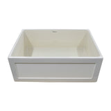 Whitehaus WHPLCON2719 Farmhaus Fireclay Reversible 27" Sink with a Plain Front Apron in Biscuit - The Sink Boutique