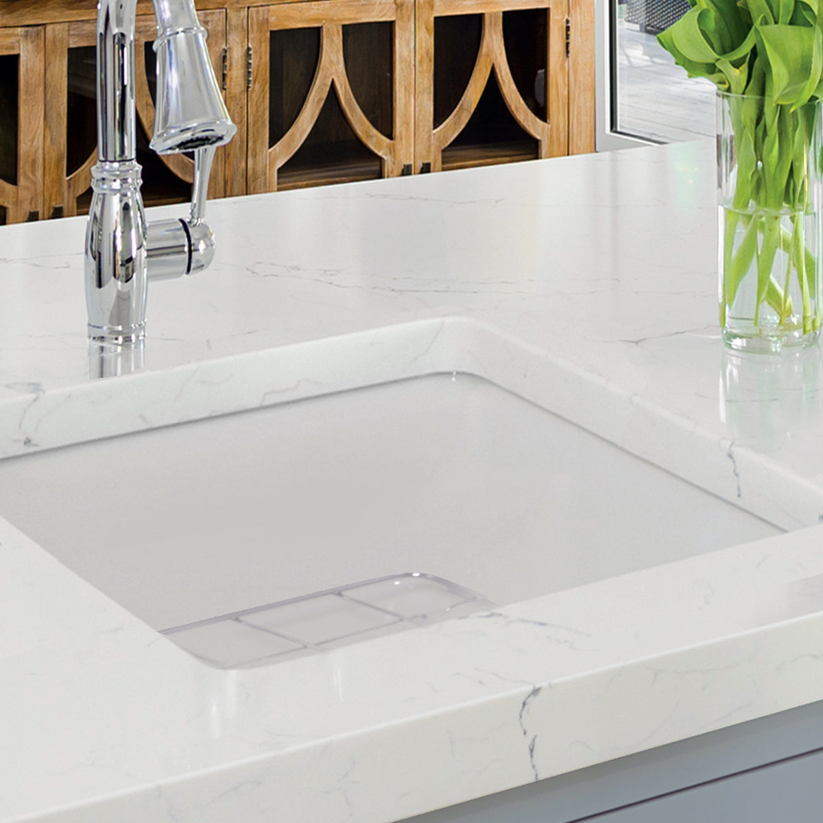 Nantucket Sinks Cape 18" Fireclay Kitchen Sink, White, Wellfleet-1818W - The Sink Boutique