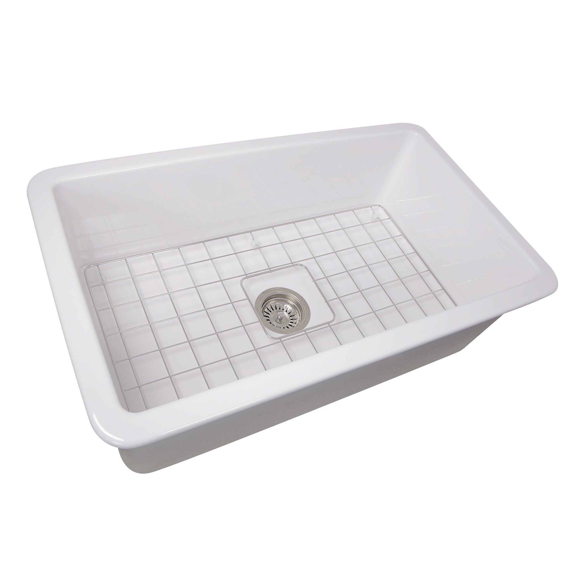 Nantucket Sinks Cape 32" Fireclay Kitchen Sink, White, Wellfleet-3218W - The Sink Boutique