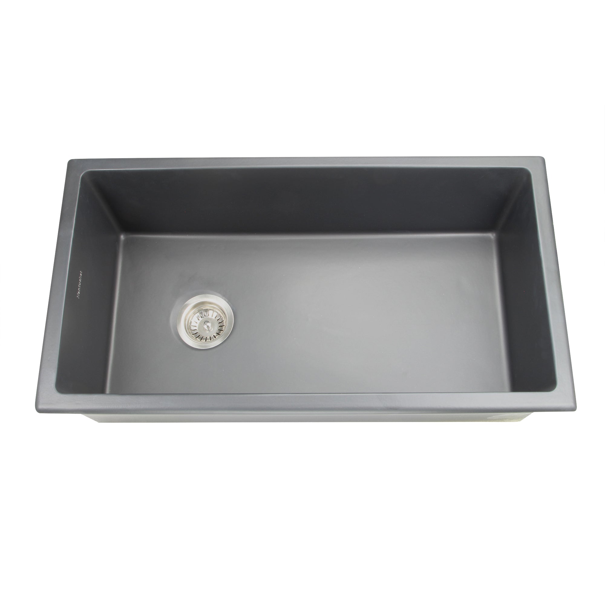 Nantucket Sinks Cape 34" Dual Mount Fireclay Kitchen Sink with Accessories, Matte Black, Wellfleet-3419MatteBlack