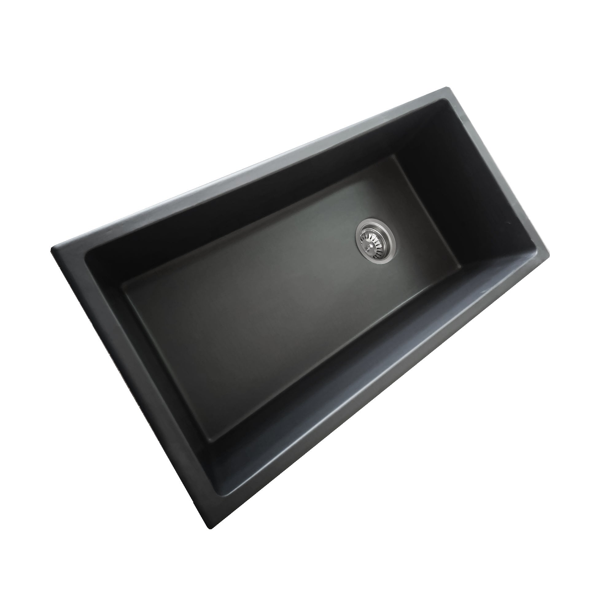 Nantucket Sinks Cape 34" Dual Mount Fireclay Kitchen Sink with Accessories, Matte Black, Wellfleet-3419MatteBlack