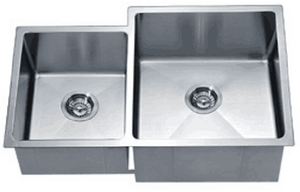 Alternate Image for Dawn 33" Stainless Steel Undermount 40/60 Double Bowl Kitchen Sink, XSR311816L