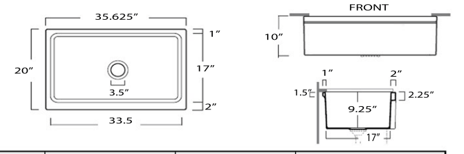 Nantucket Sinks Cape 36" Fireclay Farmhouse Sink, White, Yarmouth-36W