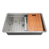 Nantucket Sinks Pro Series 30" Undermount 304 Stainless Steel Kitchen Sink with Accessories, ZR-PS-3018-16