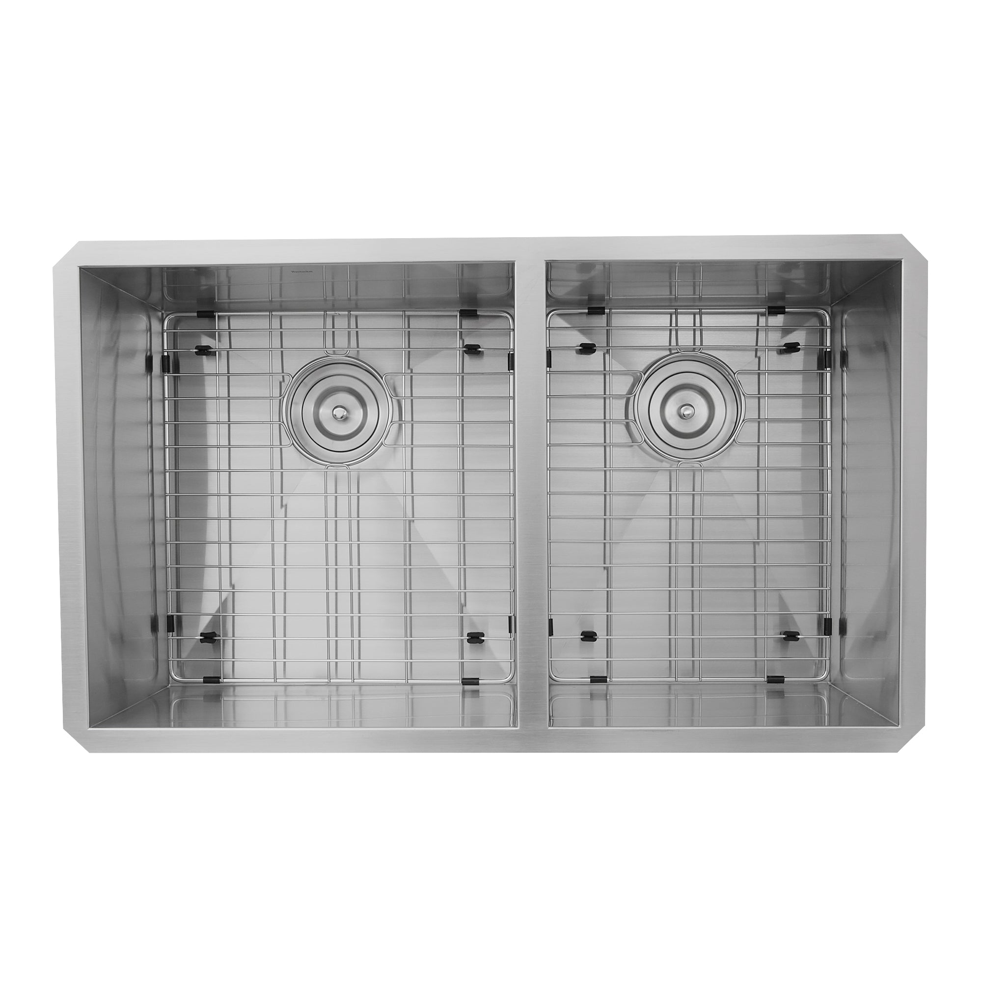 Nantucket Sinks Pro Series 32" Undermount 304 Stainless Steel Kitchen Sink with Accessories, 55/45 Double Bowl, Silver, ZR3219-OS-16