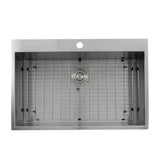 Nantucket Sinks Pro Series 33" Stainless Steel Kitchen Sink, ZR3322-S-16
