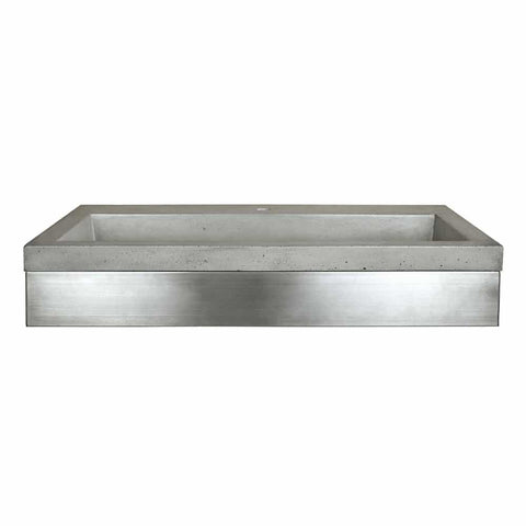 Native Trails 36" Zaca Vanity Base with NativeStone Trough in Ash, VNS36S-NSL3619-A