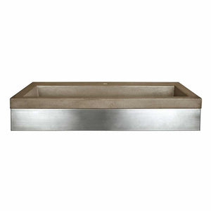 Alternate Image for Native Trails 36" Zaca Vanity Base with NativeStone Trough Sink in Earth, VNS36S-NSL3619-E