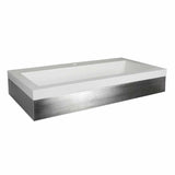 Native Trails 36" Zaca Vanity Base with NativeStone Trough Sink in Pearl, VNS36S-NSL3619-P