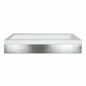 Alternate Image for Native Trails 36" Zaca Vanity Base with NativeStone Trough Sink in Pearl, VNS36S-NSL3619-P