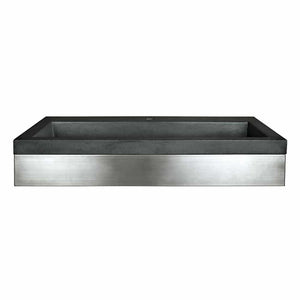 Alternate Image for Native Trails 36" Zaca Vanity Base with NativeStone Trough Sink in Slate, VNS36S-NSL3619-S