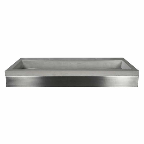 Native Trails 48" Zaca Vanity Base with NativeStone Trough in Ash, VNS48S-NSL4819-A