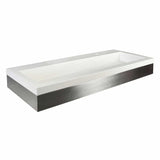 Native Trails 48" Zaca Rectangle Vanity Base with NativeStone Trough Sink in Pearl, VNS48S-NSL4819-P