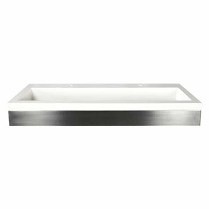 Alternate Image for Native Trails 48" Zaca Rectangle Vanity Base with NativeStone Trough Sink in Pearl, VNS48S-NSL4819-P