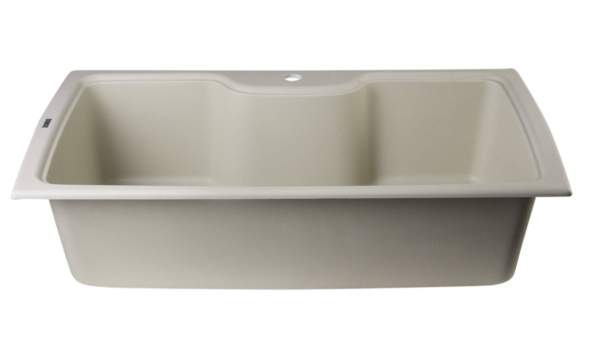 ALFI Biscuit 35" Drop-In Single Bowl Granite Composite Kitchen Sink, AB3520DI-B