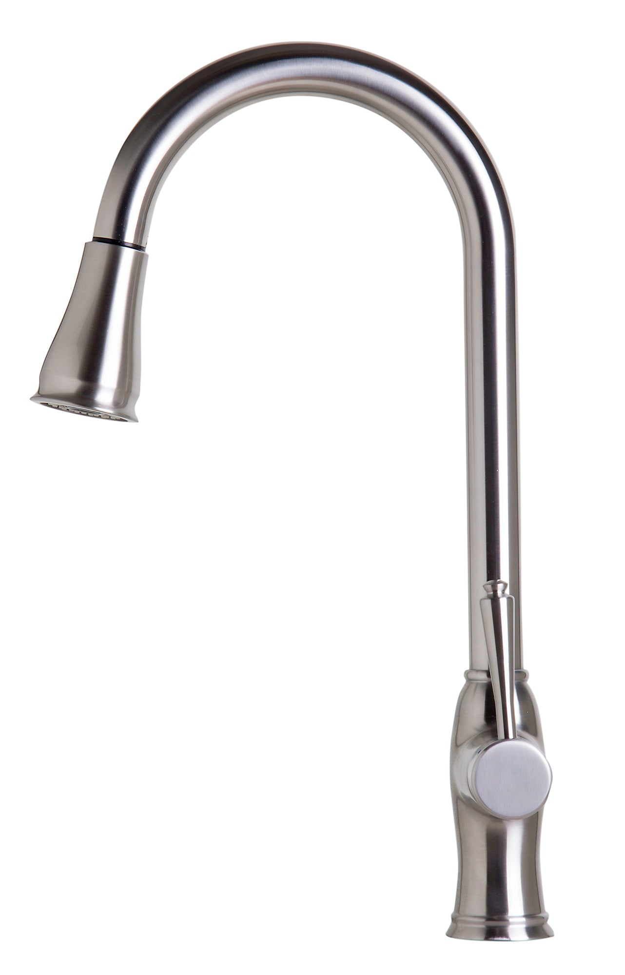 Alternate Image for ALFI Traditional Solid Brushed Stainless Steel Pull Down Kitchen Faucet, AB2043-BSS