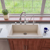 ALFI Biscuit 33" Single Bowl Drop In Granite Composite Kitchen Sink, AB3322DI-B