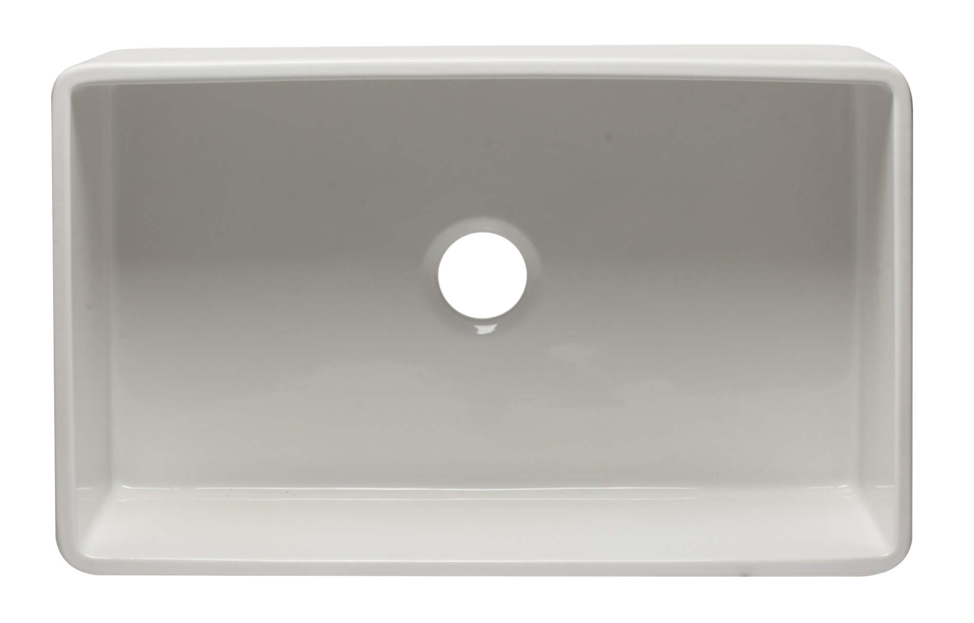 ALFI 33" Single Bowl Fireclay Farmhouse Apron Sink, White, AB3320SB-W - The Sink Boutique