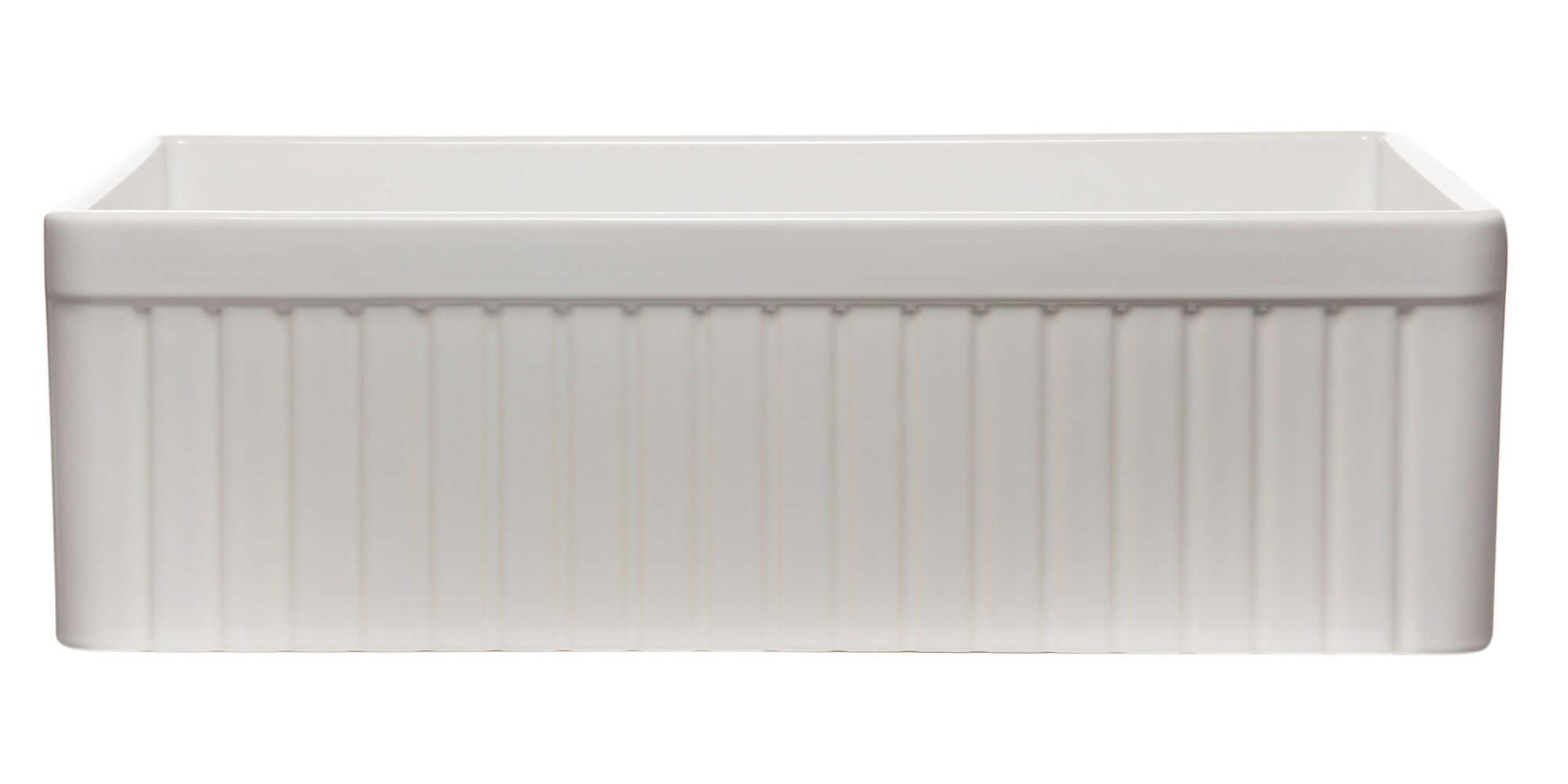 ALFI 33" Fluted Single Bowl Fireclay Farmhouse Apron Sink, White, AB532-W