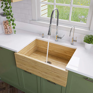 Alternate Image for ALFI 30" Single Bowl Bamboo Farmhouse Apron Sink, AB3021