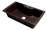 ALFI Chocolate 35" Drop-In Single Bowl Granite Composite Kitchen Sink, AB3520DI-C