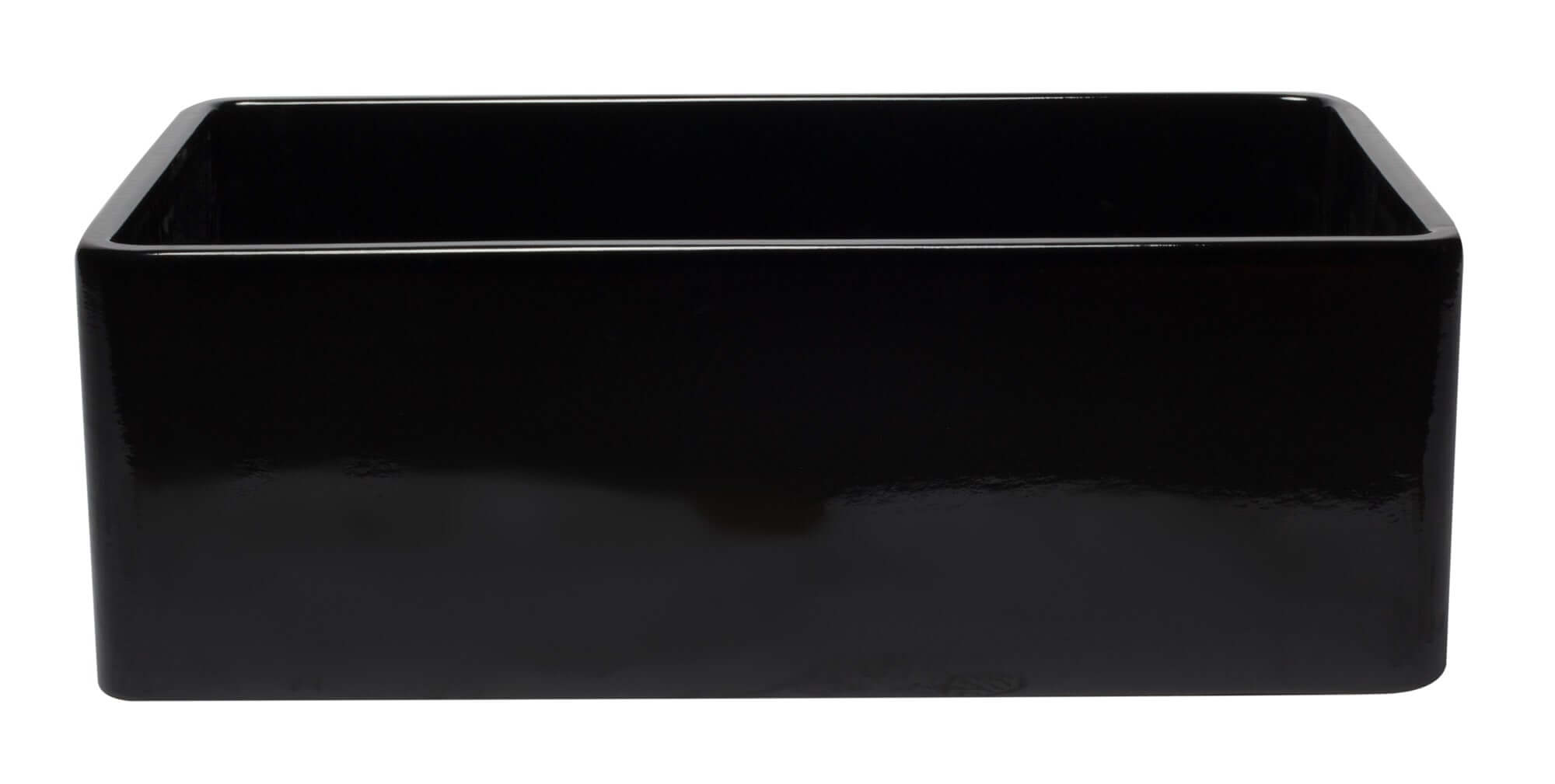 ALFI 30" Single Bowl Fireclay Farmhouse Apron Sink, Black Gloss, AB3020SB-BG - The Sink Boutique