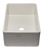 ALFI brand AB3320SB-B 33 inch Biscuit Reversible Single Fireclay Farmhouse Kitchen Sink Angled Side