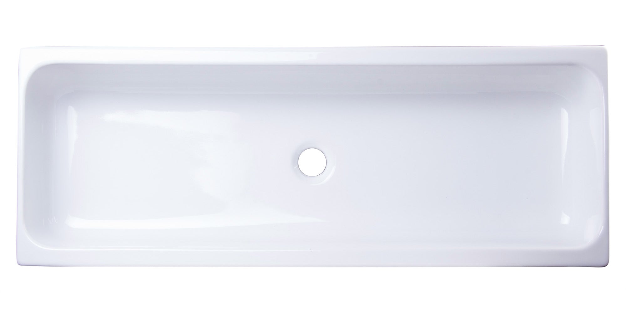 ALFI 48" White Above Mount Fireclay Bath Trough Sink, AB48TR
