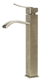 ALFI Tall Brushed Nickel Tall Square Body Curved Spout Single Lever Bathroom Faucet, AB1158-BN - The Sink Boutique
