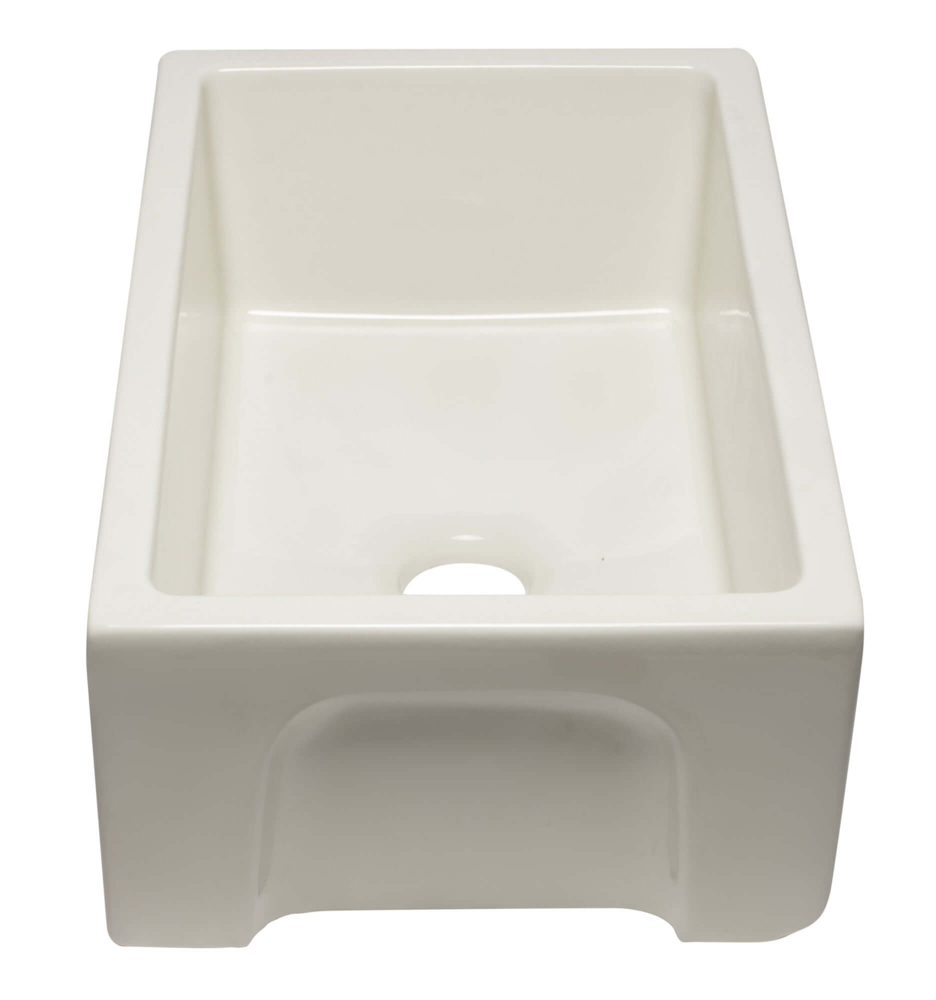 ALFI 30" Single Bowl Fireclay Farmhouse Apron Sink, Biscuit, Reversible, AB3018HS-B