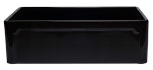 Alternate Image for ALFI 33" Single Bowl Fireclay Farmhouse Apron Sink, Black Gloss, AB3320SB-BG