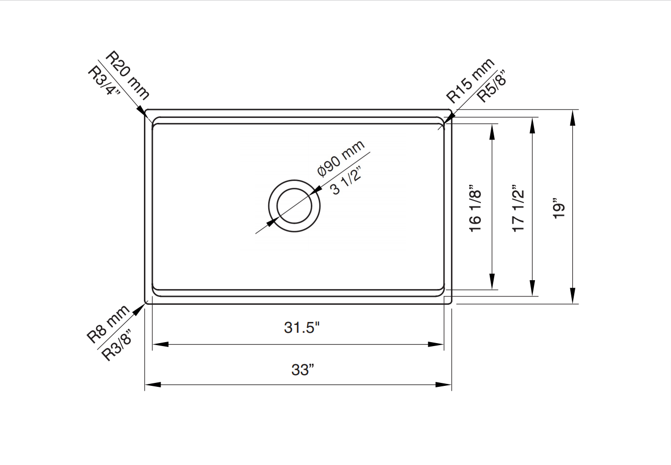 BOCCHI Contempo 33" Fireclay Workstation Farmhouse Sink with Accessories, White, 1504-001-0120