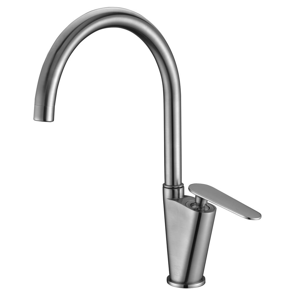 ALFI Brushed Nickel Gooseneck Single Hole Bathroom Faucet, AB3600-BN - The Sink Boutique