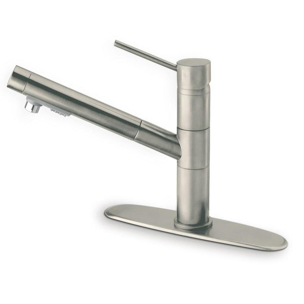 Latoscana Elba Single Handle Pull Out Spray Kitchen Faucet, Brushed Nickel, 78PW568 - The Sink Boutique