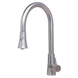 ALFI Solid Brushed Stainless Steel Pull Down Single Hole Kitchen Faucet, AB2034-BSS - The Sink Boutique