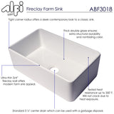 ALFI brand 30" Fireclay Farmhouse Sink, White, ABF3018-W - The Sink Boutique
