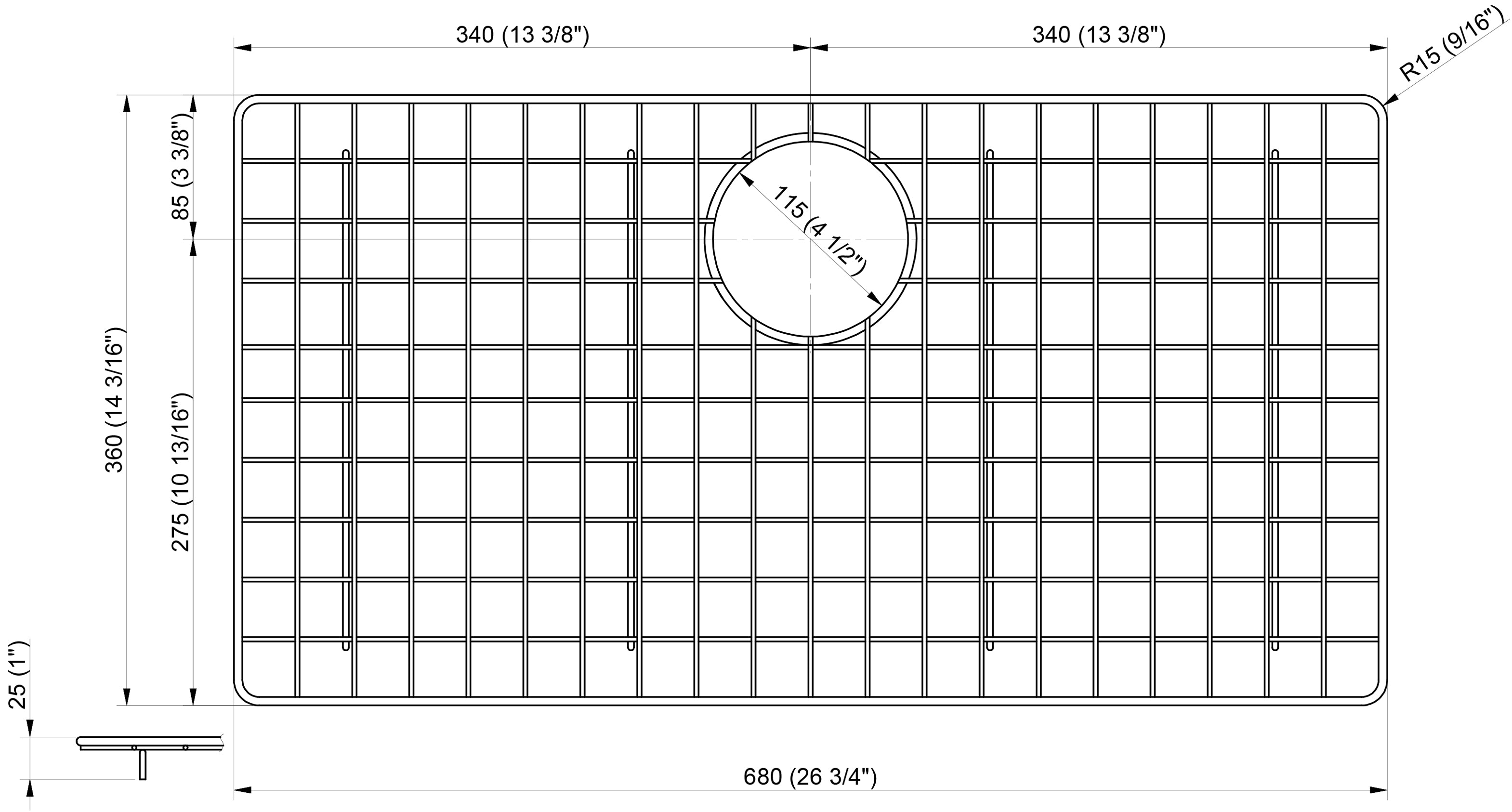 ALFI brand ABGR3322 Stainless Steel Grid for AB3322DI and AB3322UM - The Sink Boutique