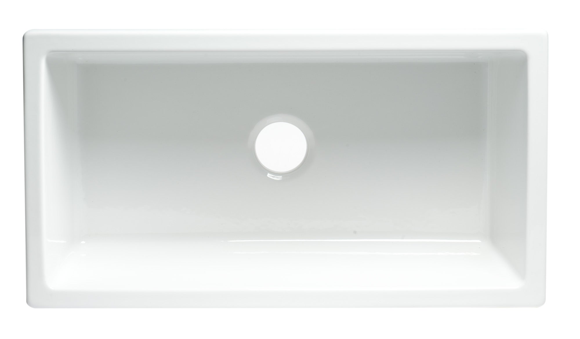 ALFI 33" Fireclay Farmhouse Kitchen Sink, Single Bowl, Reversible, White, AB3318HS-W