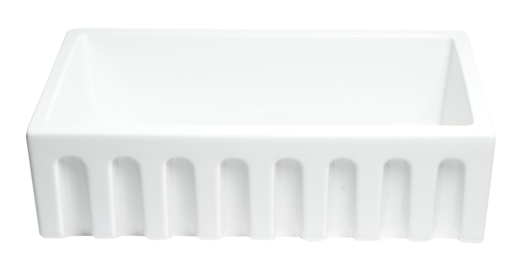 ALFI 33" Fireclay Farmhouse Kitchen Sink, Single Bowl, Reversible, White, AB3318HS-W