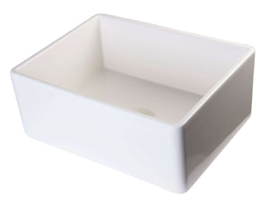Alternate Image for ALFI 26" Contemporary Smooth Fireclay Farmhouse Apron Sink, Biscuit, AB505-B