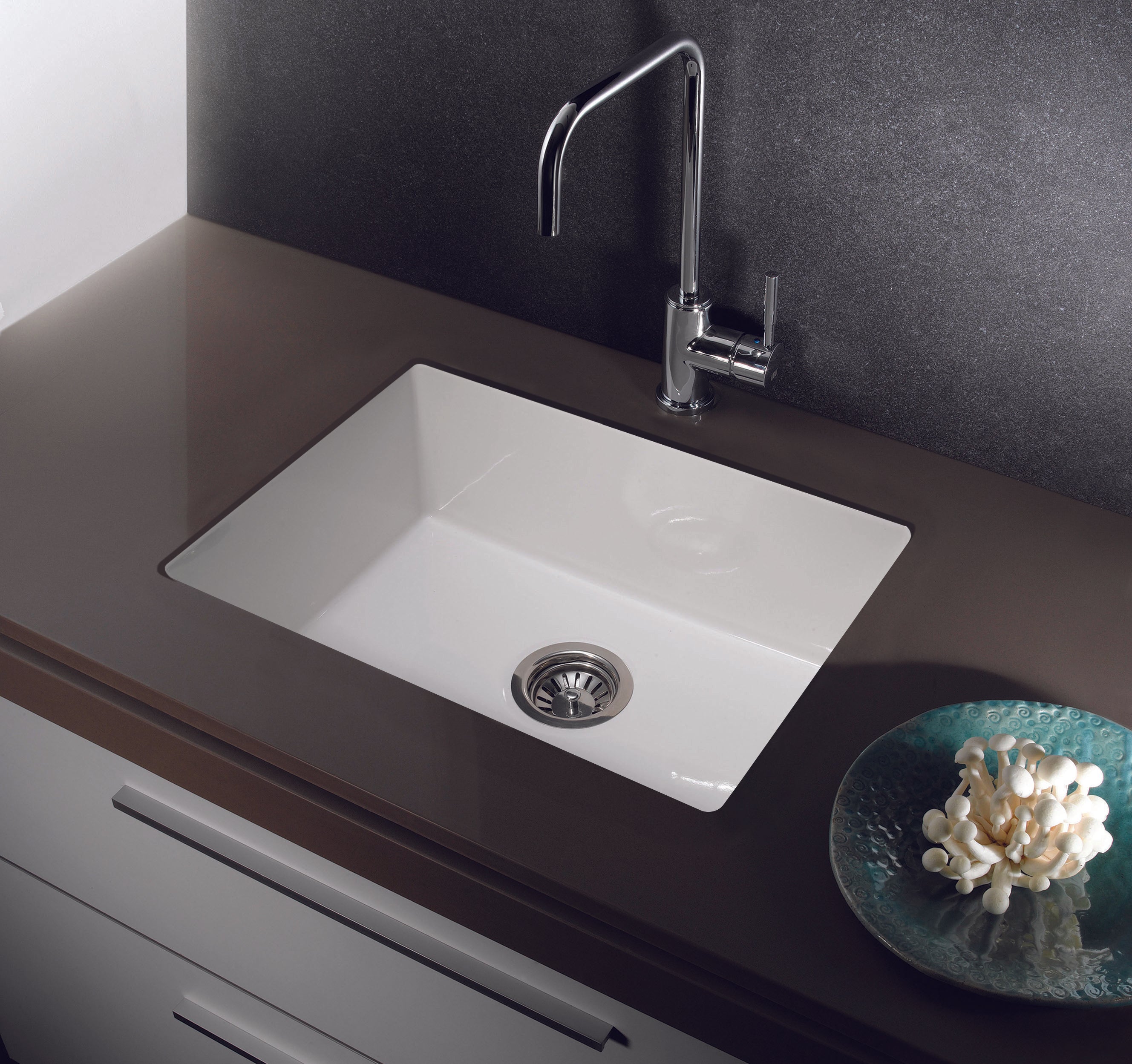 ALFI brand AB2317 23" White Fireclay Undermount Kitchen Sink - The Sink Boutique